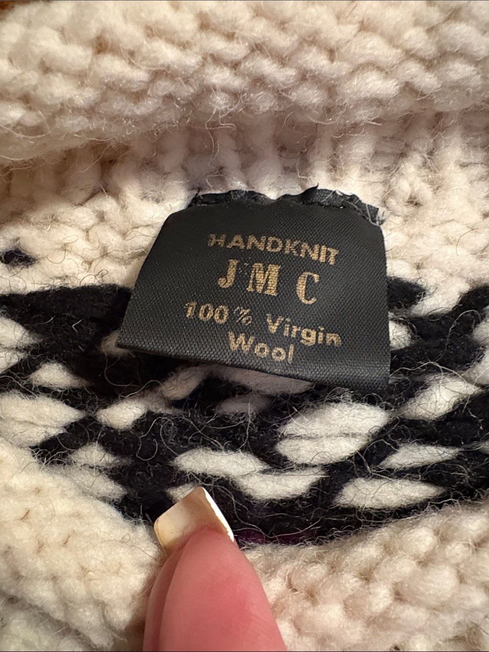 Cream Fair Isle Wool Sweater - Classic Pattern - Picture 2 of 7